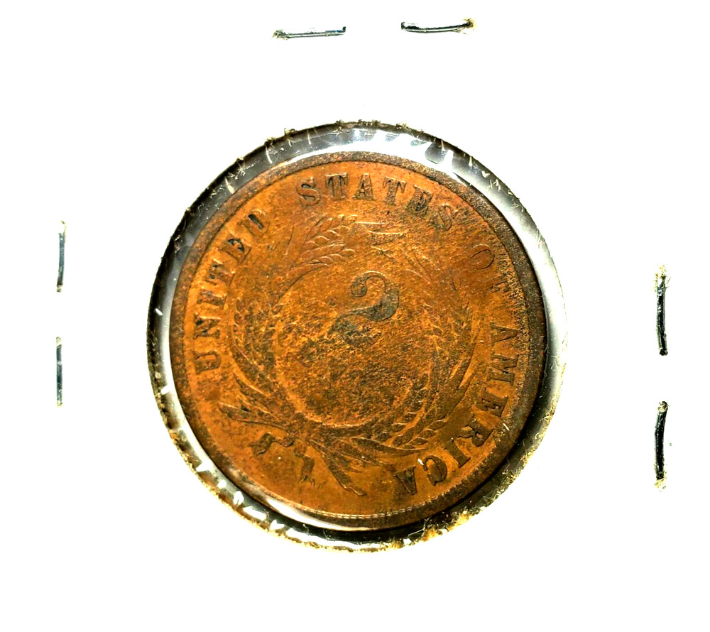 1865 2 Cents Coin "Union Shield" Rotated Reverse