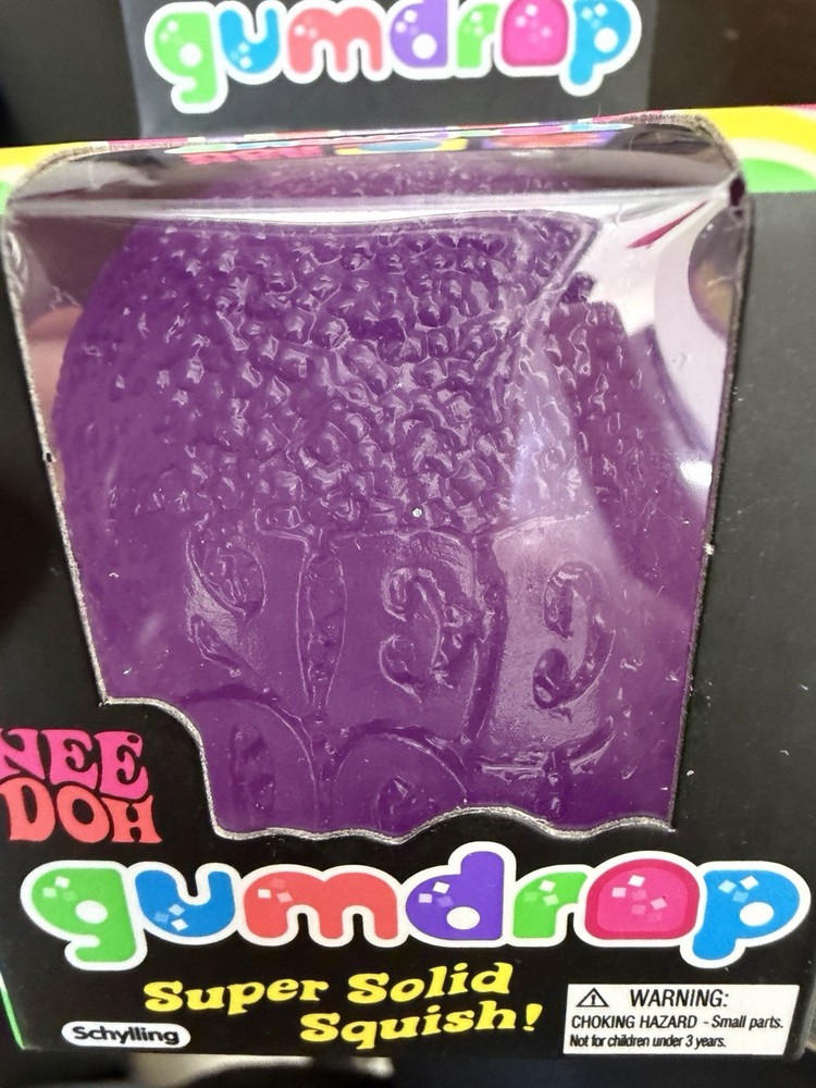 Nee Doh Bundle Gumdrop Super Solid Squish Purple and Pink Squeeze Toy
