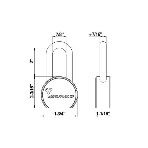 Mul-T-Lock 206SP-TSR50 Padlock, Interactive+