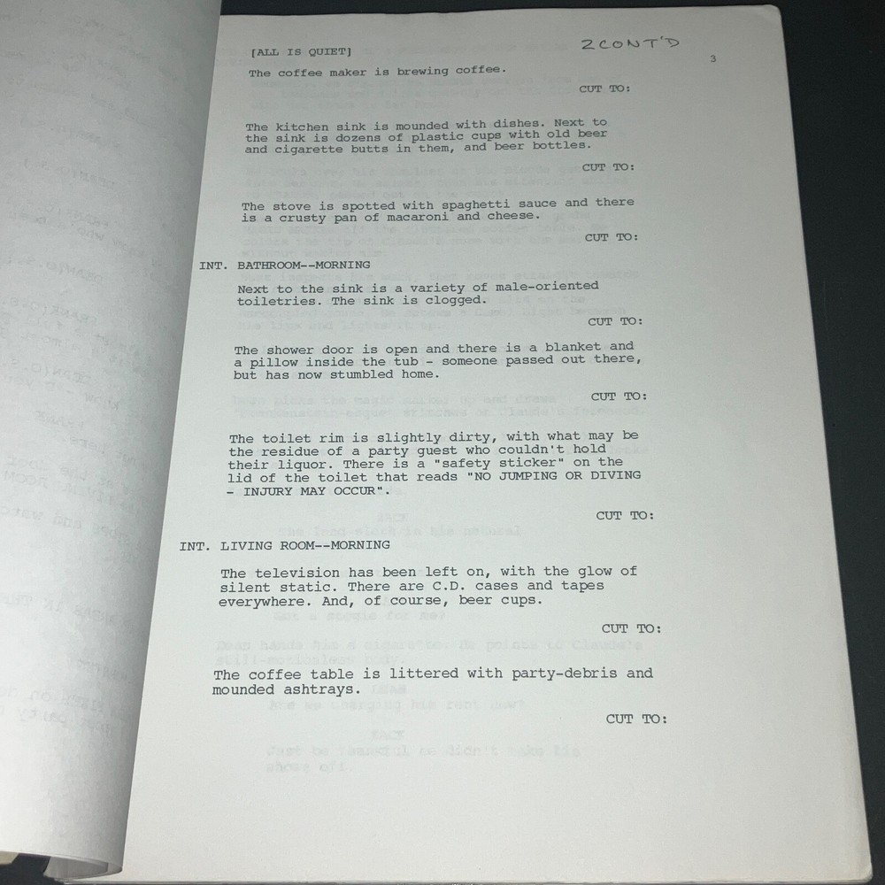 LEFT-OVERS (2000) Production-Used Jason Phillips Small Comedy Script wNotes +COA