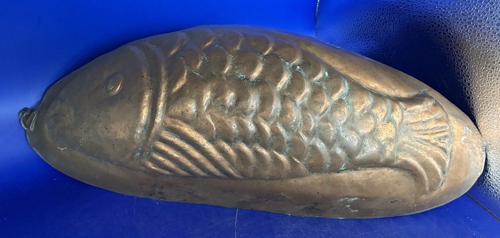 Large Hand Made Copper Tin Lined Fifsh Mold