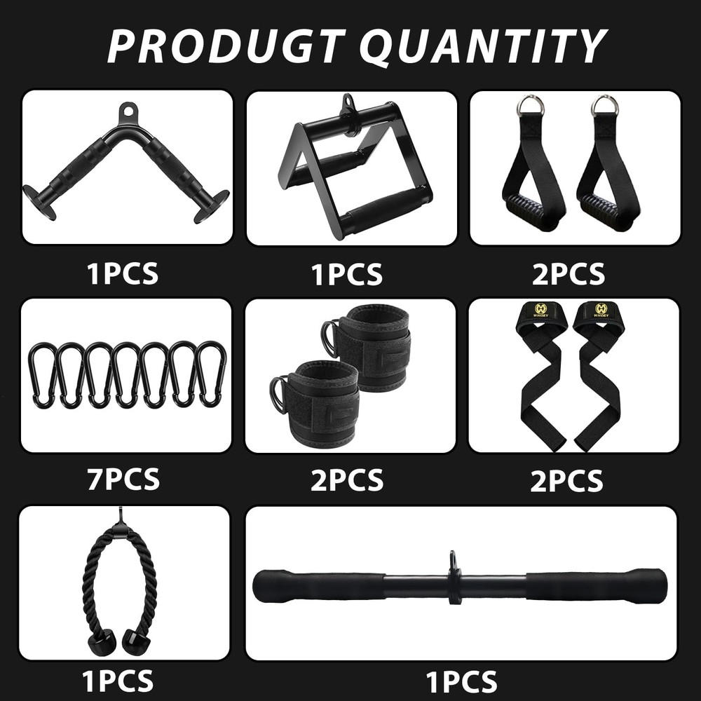 LAT Pulldown Attachments, Cable Machine Attachment Gym Accessories, Cable Att...