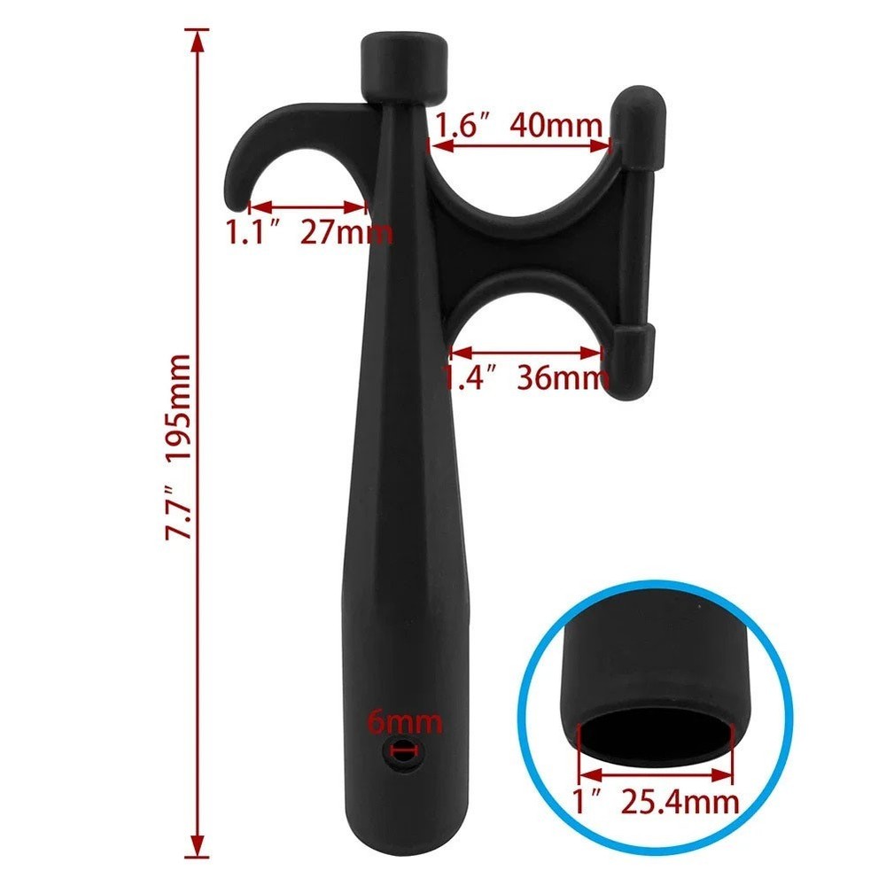 Effortless Attachment Nylon Boat Hook Compatible with Standard Threaded Rods \ ๑