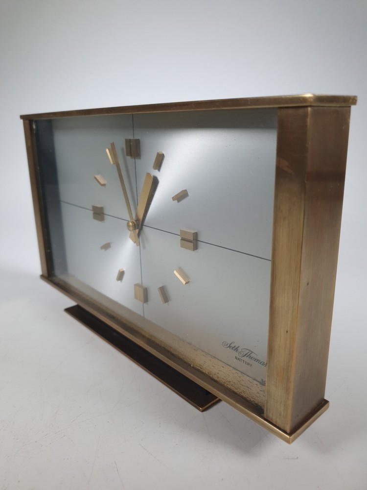 Seth Thomas quartz Brass mantel clock Collectable Heavy