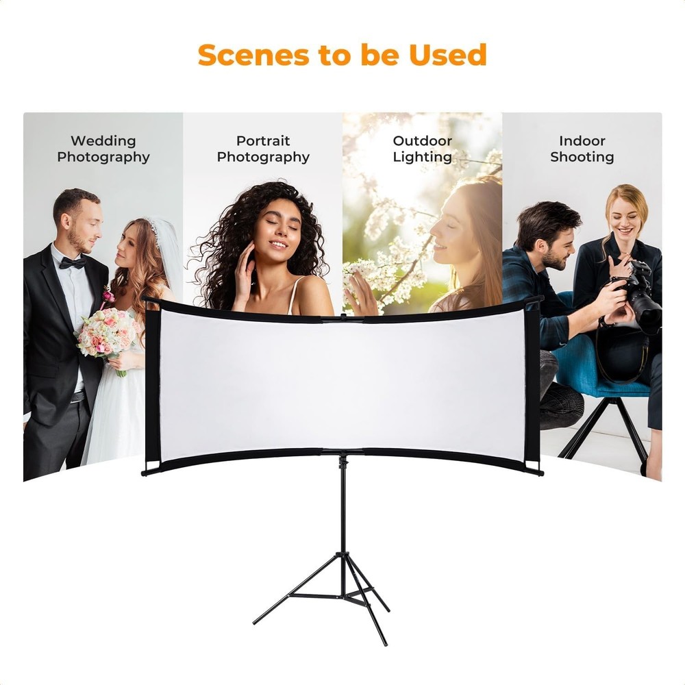 180x60cm Curved Reflector with 4 Reflective Fabrics