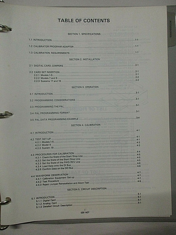 DATA I/O PAL PROGRAM CARD SET 909/919-1427 PROGRAMMING MANUAL