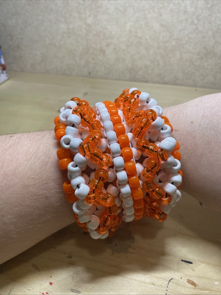 Orange And White Kandi Rotator Cuff