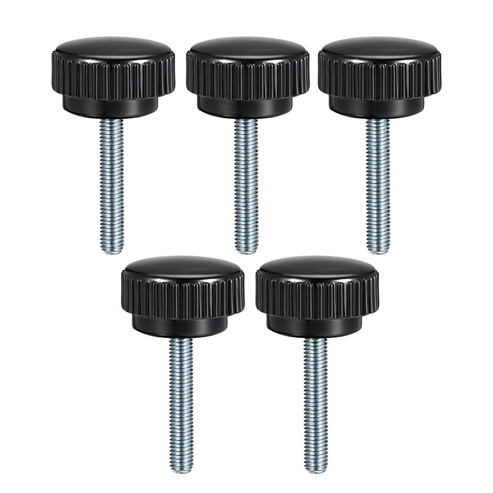 M8 x 40mm Male Thread Knurled Locking Knobs 5pcs