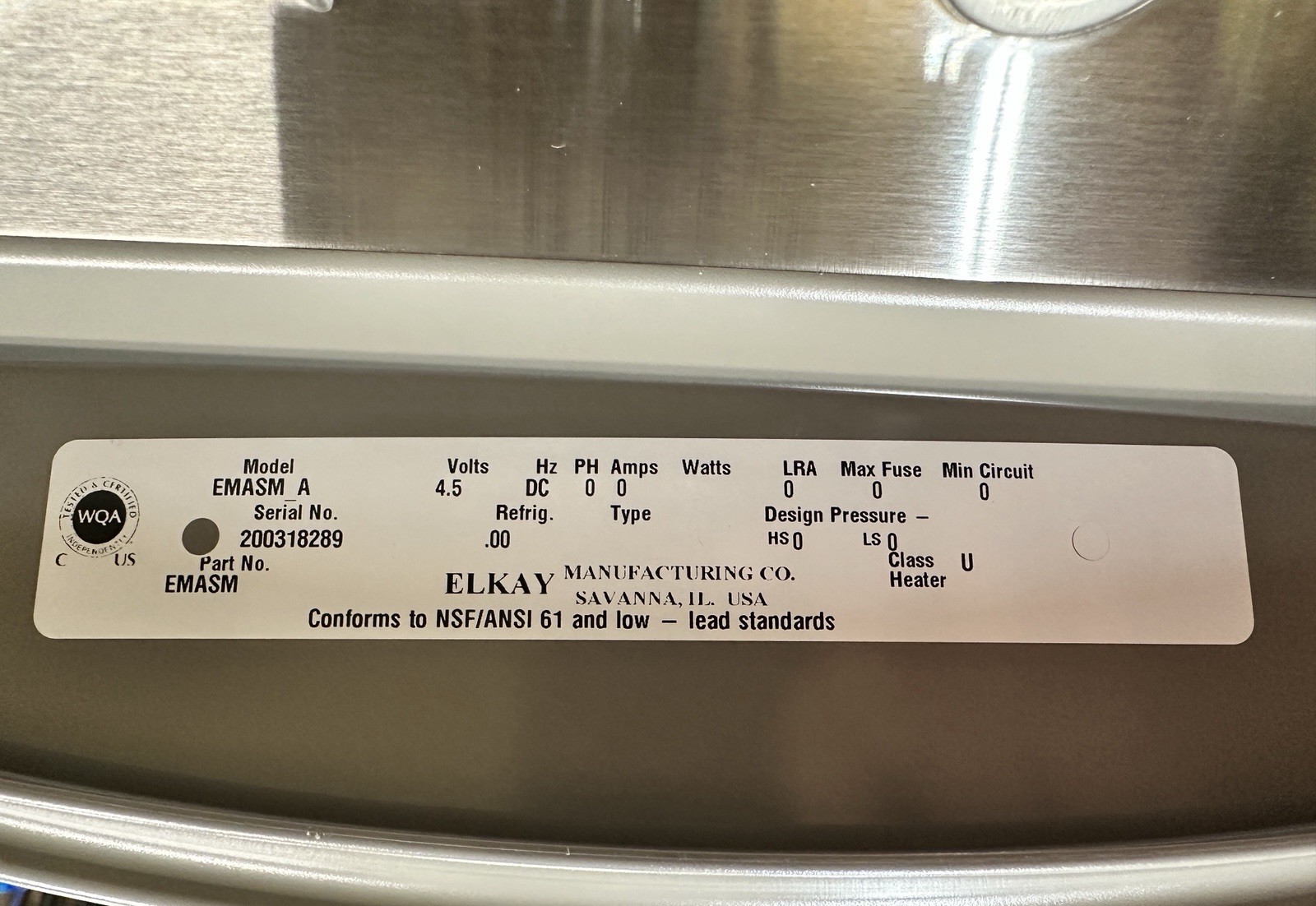 Elkay EZH20 EMASM Mechanical Surface Mount Bottle Refilling Station Non-Electric