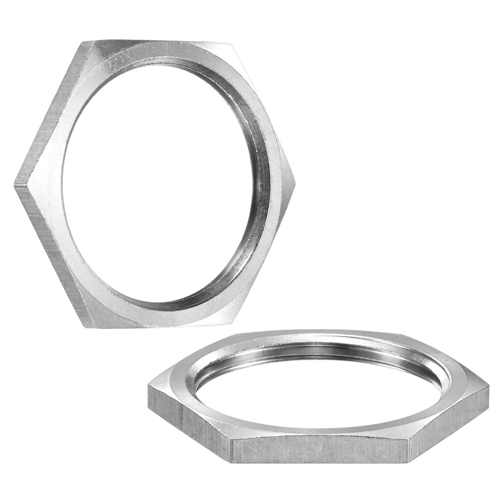 2-Pack Cast Pipe Fitting Hex Locknut, NPT1 1/2 Female Thread Hex Locking Nut