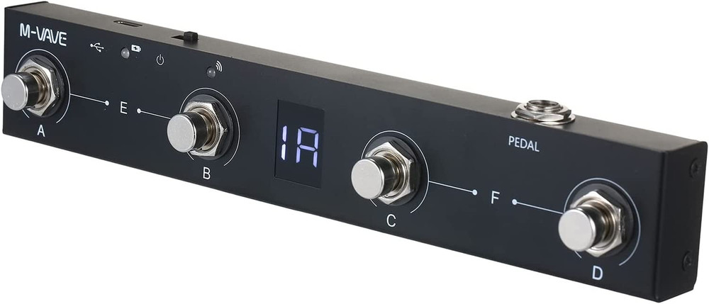 BT MIDI Foot Controller Wireless MIDI Controller Rechargeable 4 Buttons Pedal AP