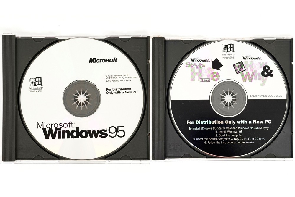 Microsoft Windows 95 + Starts Here How & Why Updated Edition CD-ROMs