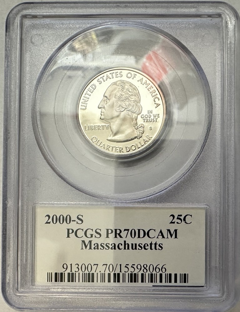 2000 S Clad Massachusetts Quarter .25C PCGS PR70DCAM
