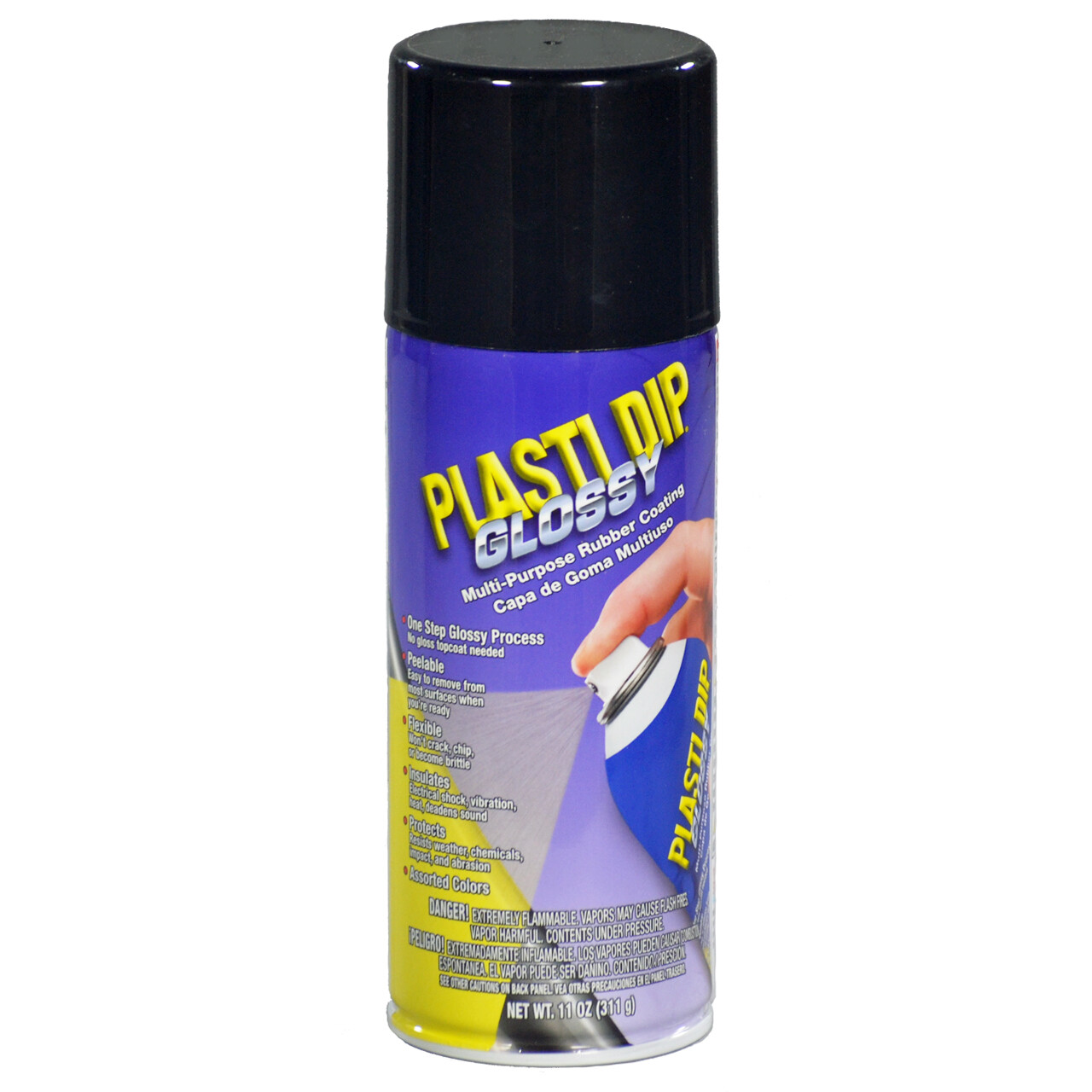 Plasti Dip Glossy, 11 oz Aerosol, BLACK, Pack of 4 cans with bonus Cangun Tool