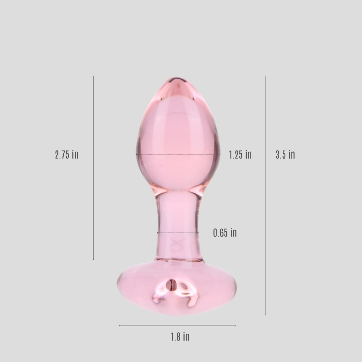 Pink Glass Anal Butt Plug with Heart Base Beginner Anal Sex Toy for Women Couple