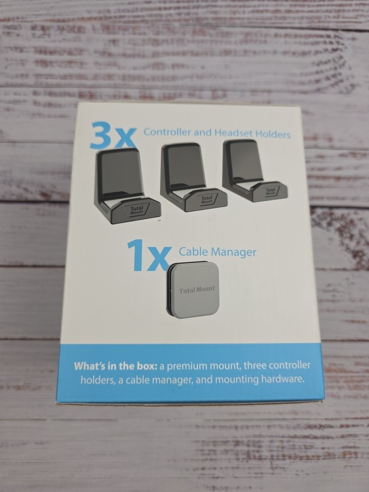 TotalMount Wall Mount Premium for PS5 - Mount + 3 Controller /headset Holders