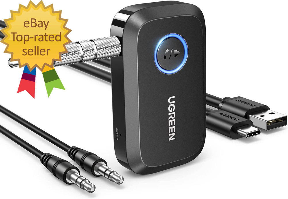 Bluetooth 5.4 Car Adapter Hands-Free Call & Noise Cancelling AUX to Bluetooth