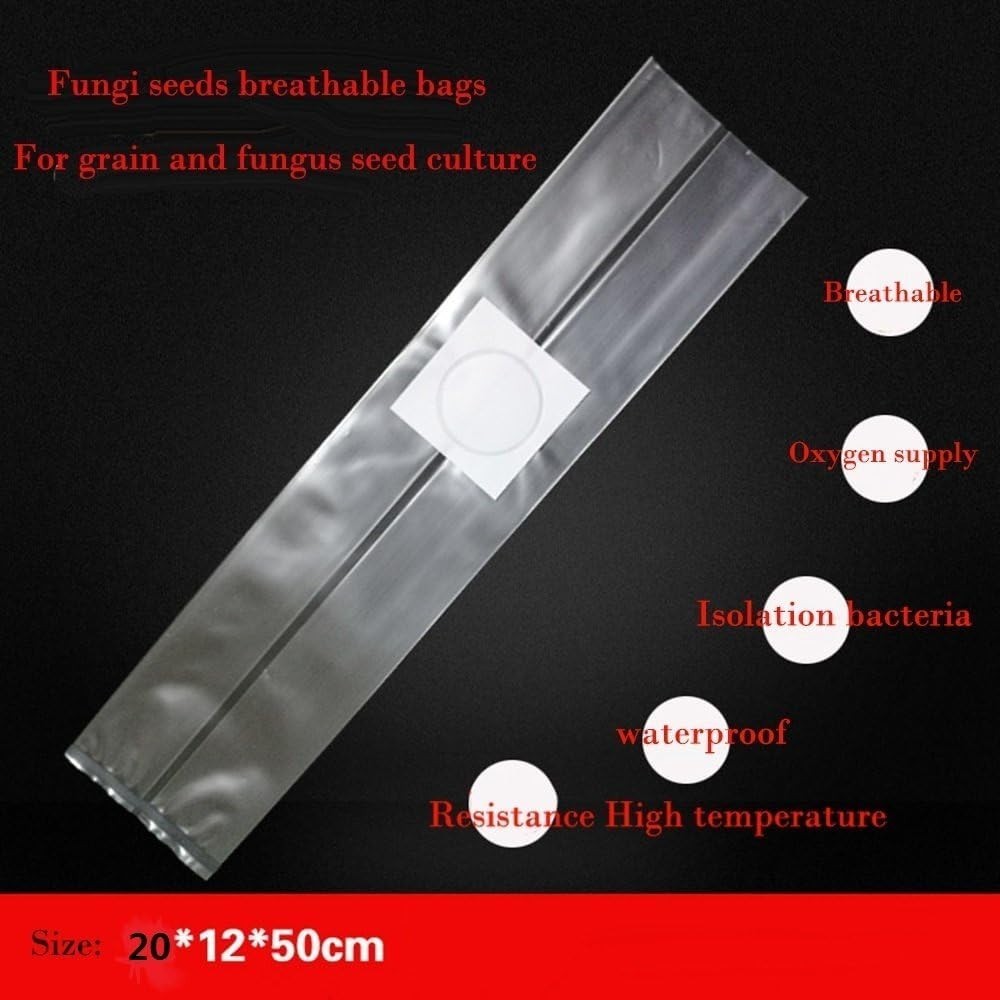Lightweight and Versatile Mushroom Growing Bags with Filter Patch - 50 Pack
