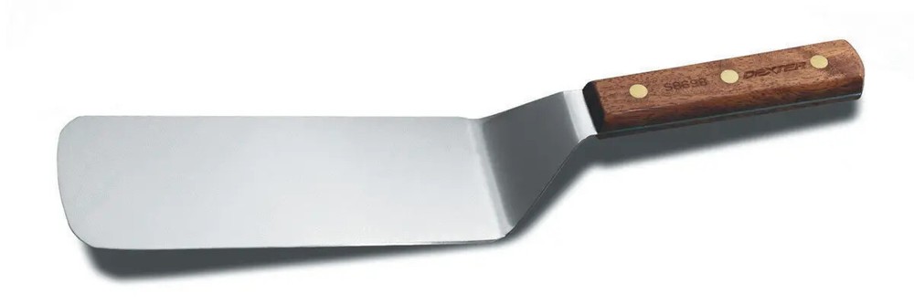 Dexter Russell S8698 Traditional 8" x 3" Solid Cake Turner w/ Rosewood Handle