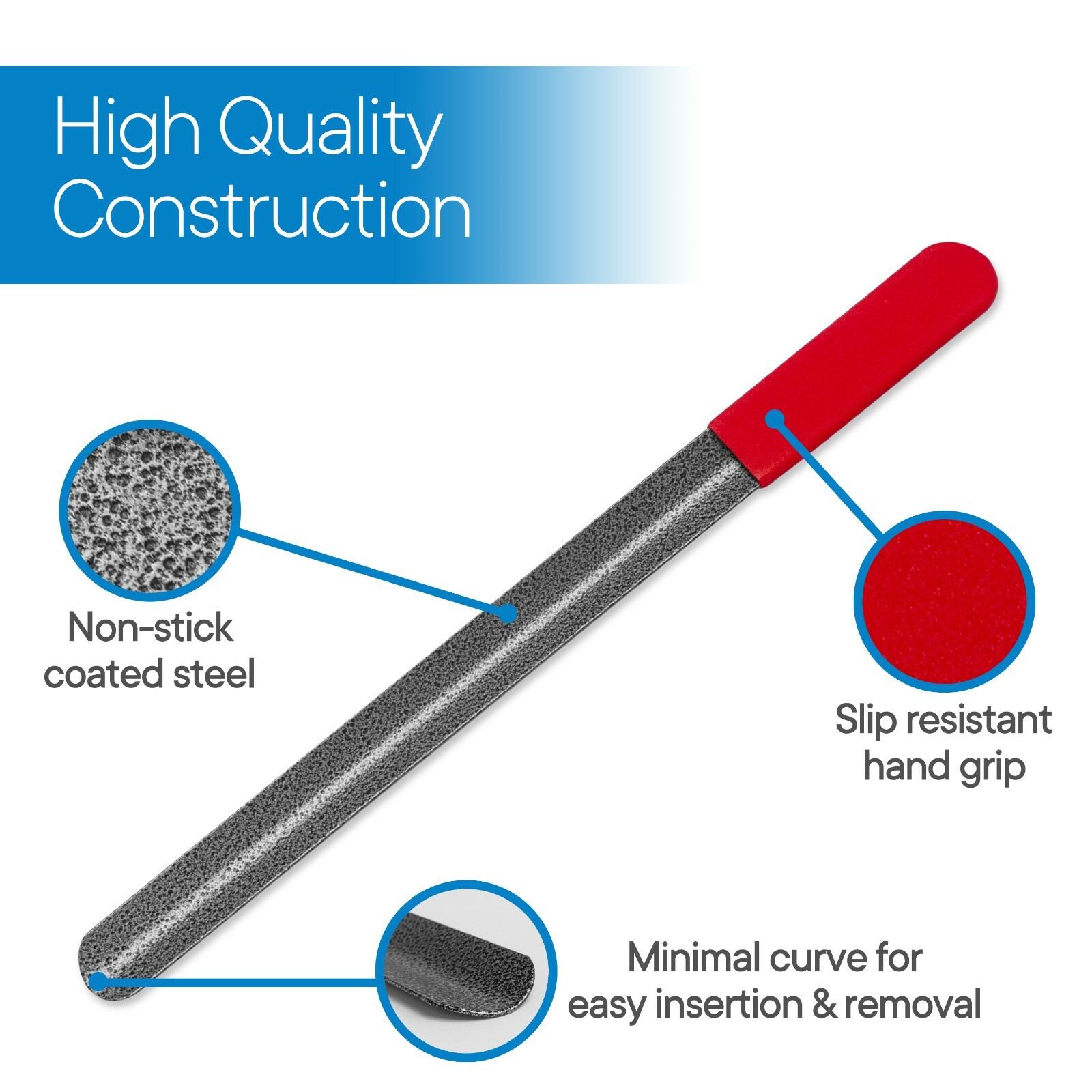 RMS 2-Pack Long Handled Metal Shoe Horn (Sizes: 18", 24" and 18"/24" combo)