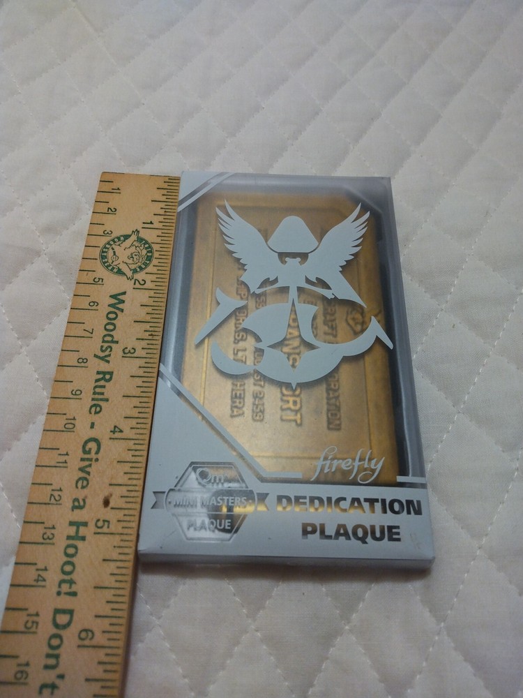 Firefly 2016 Dedication Metal Transport Plaque Mini Masters With Box 3" x 5"