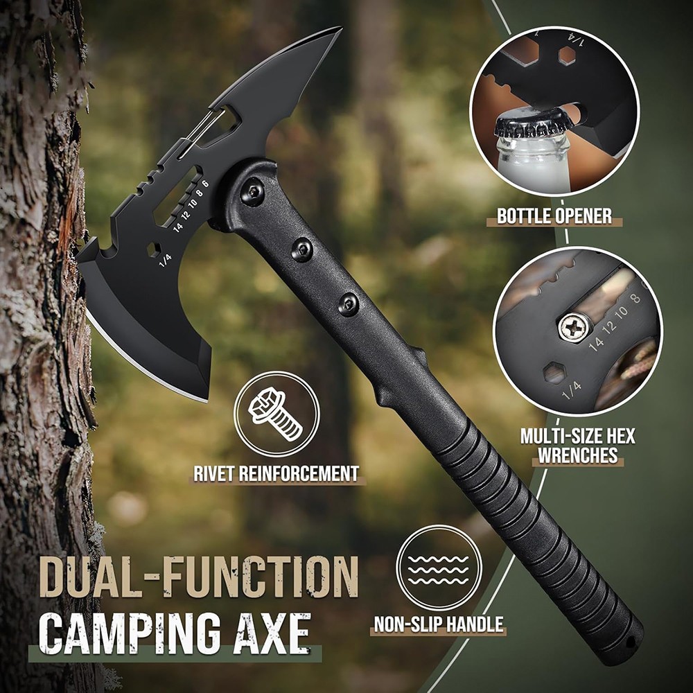 Tactical Survival Hawk Tomahawk Throwing Axe Emergency Hatchet Tool with Sheath