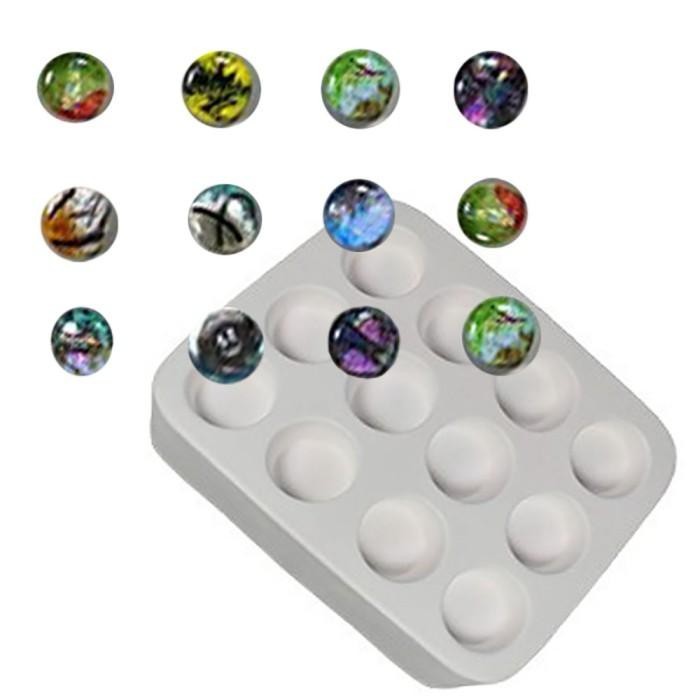 6"X 4"-Deep 1.5" Twelve Round Discs Mold Glass Fusing