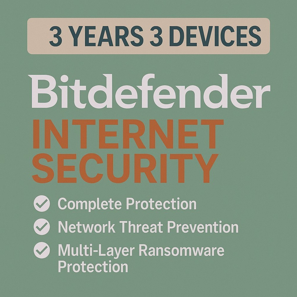 Bitdefender Internet Security 2026 - 3 Years For 3 Windows PC + Daily VPN