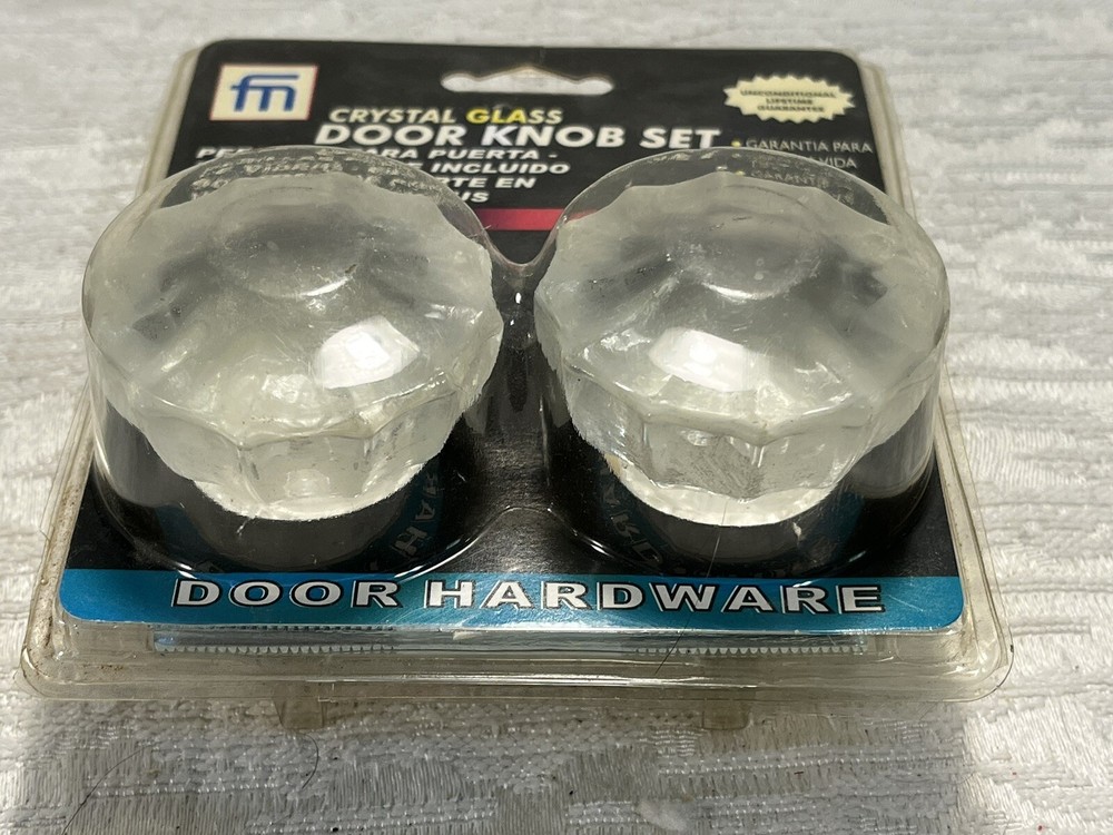 NIB Crystal Glass Door Knobs Franklin Mfg 800CS Sealed - Knobs, spindle & screws