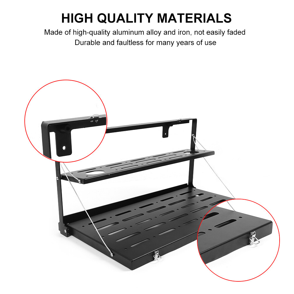 ⭕Foldable Tailgate Table Storage Cargo Shelf Rack For Jeep Wrangler JL 2018-2023