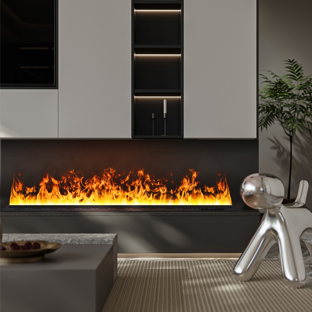 Electric Fireplace Insert Water Vapor Fireplace with Remote Control Single