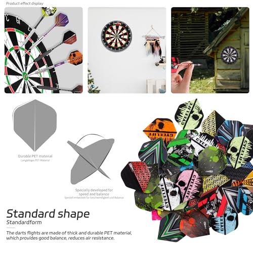 Standard Dart Flights 30 Sets 90 Pcs Durable PET Replacement Feather 105pcs