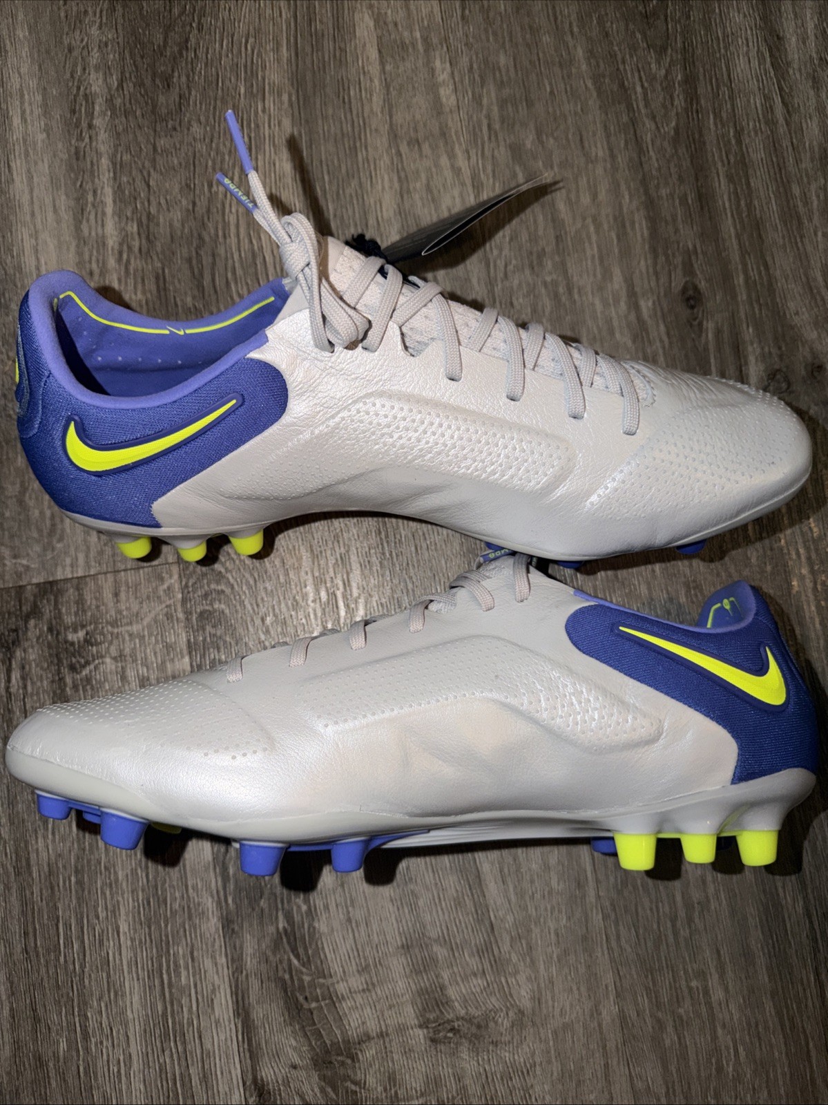 Nike Tiempo Legend 9 Elite AG DB0824-076 Gray Blue Soccer Cleats Mens Size 11