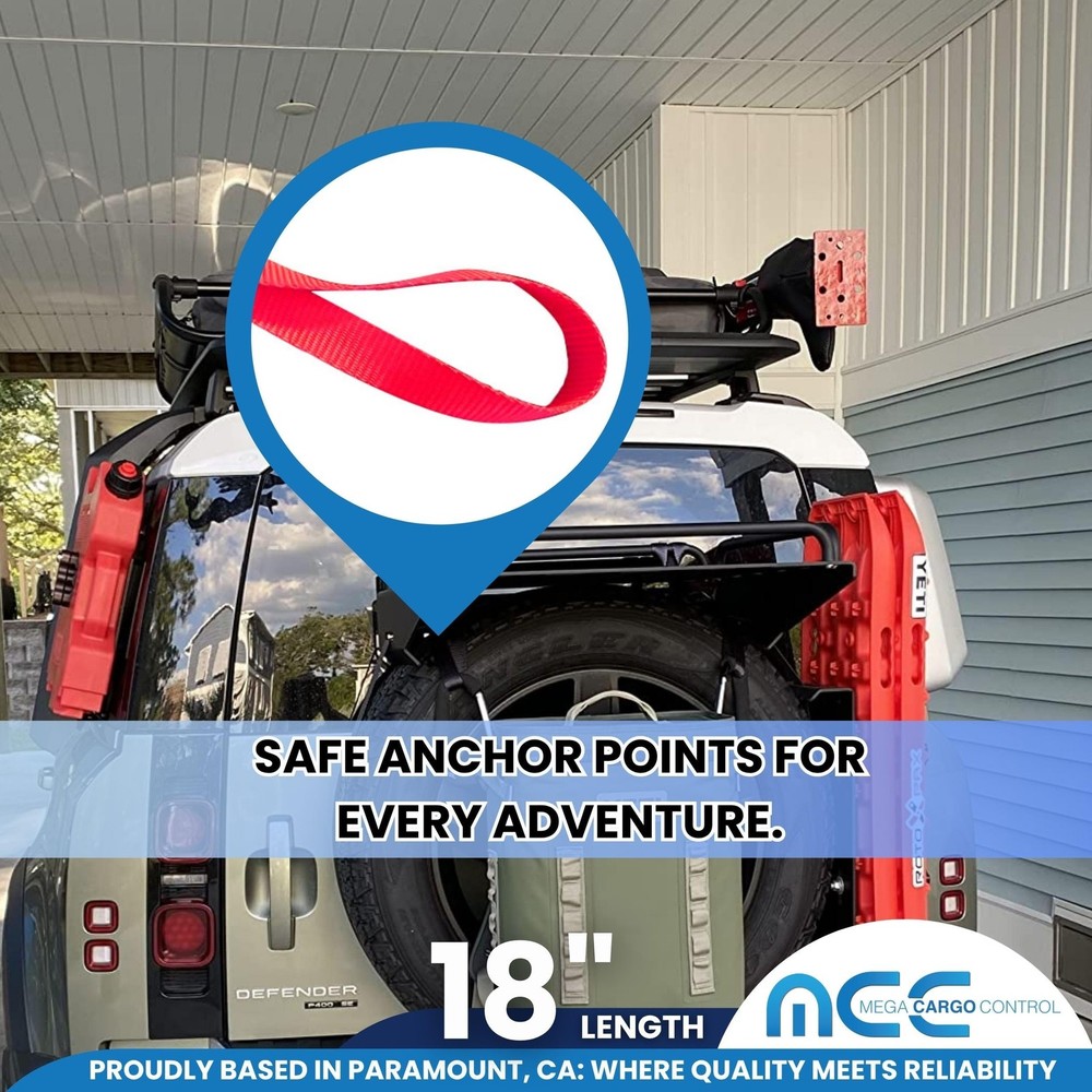 Mega Cargo Control 8 Pack Motorcycle Soft Tie Handle Bar 8 - Pack, Red