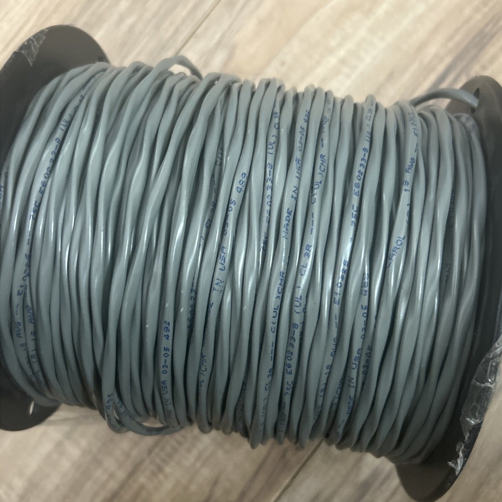 Carol E1032S 18/2C Bare Copper Sound/Security/Alarm Cable Riser Gray