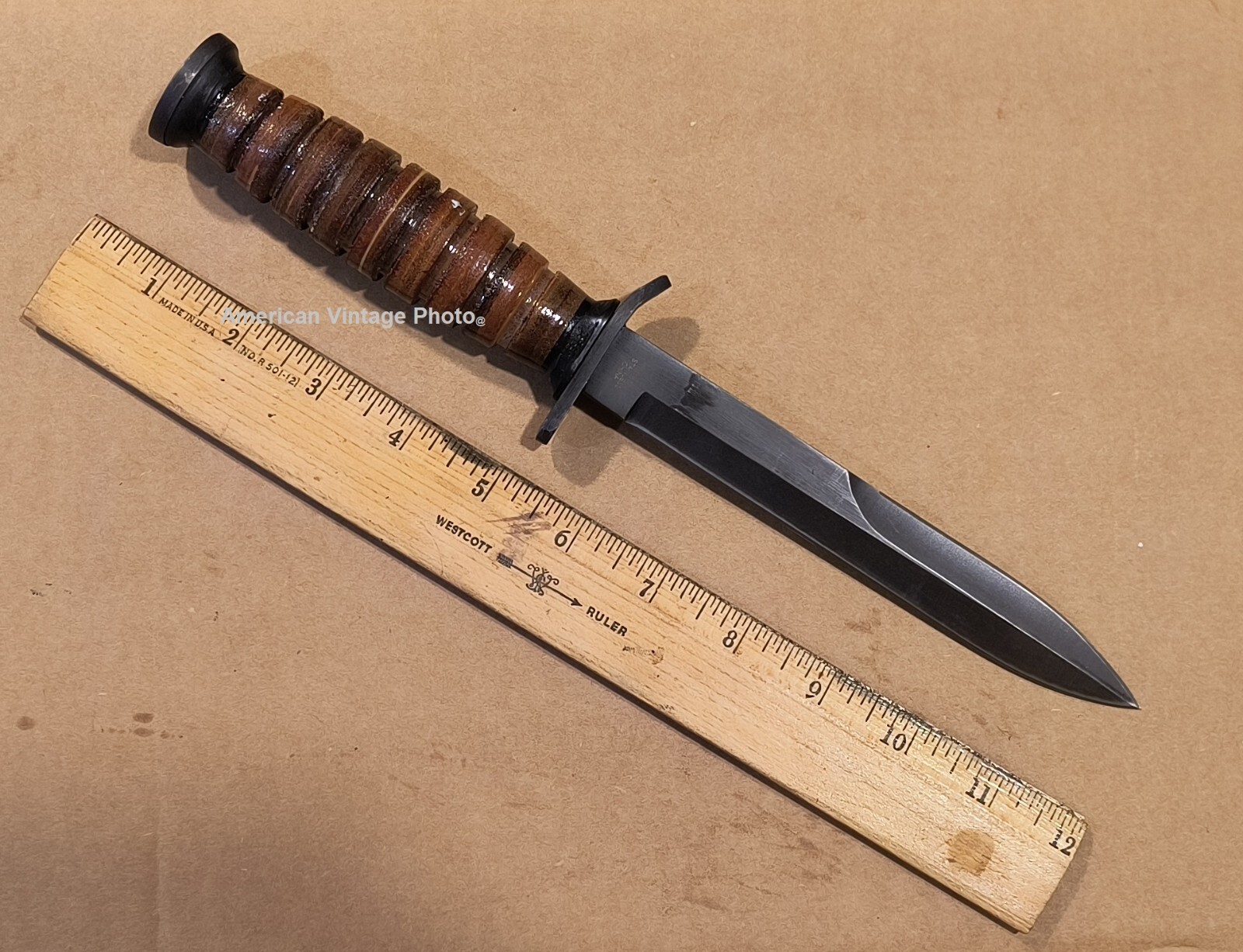 WWII M3 Trench Knife Combat Knife Import & Sheath Ontario Knife Co OKC Repro