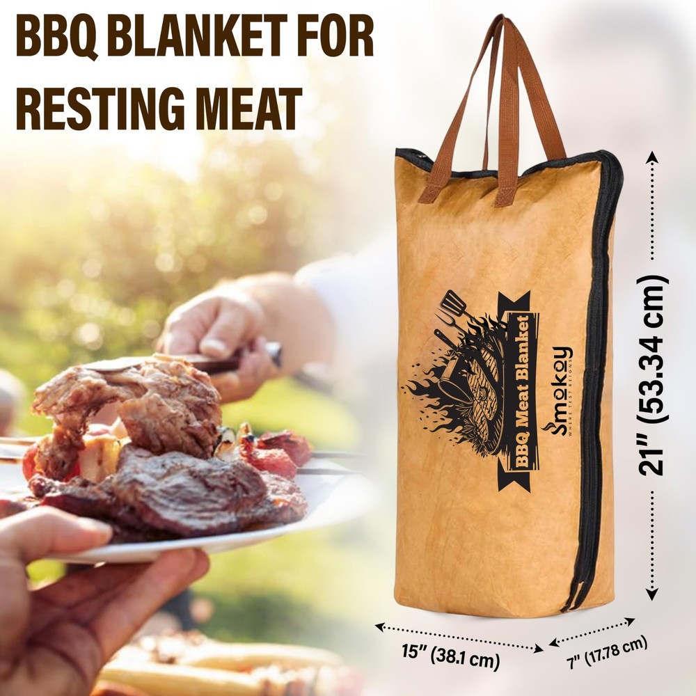 BBQ Blanket for Resting Meat - Brisket & 5-Layer Reusable Brown