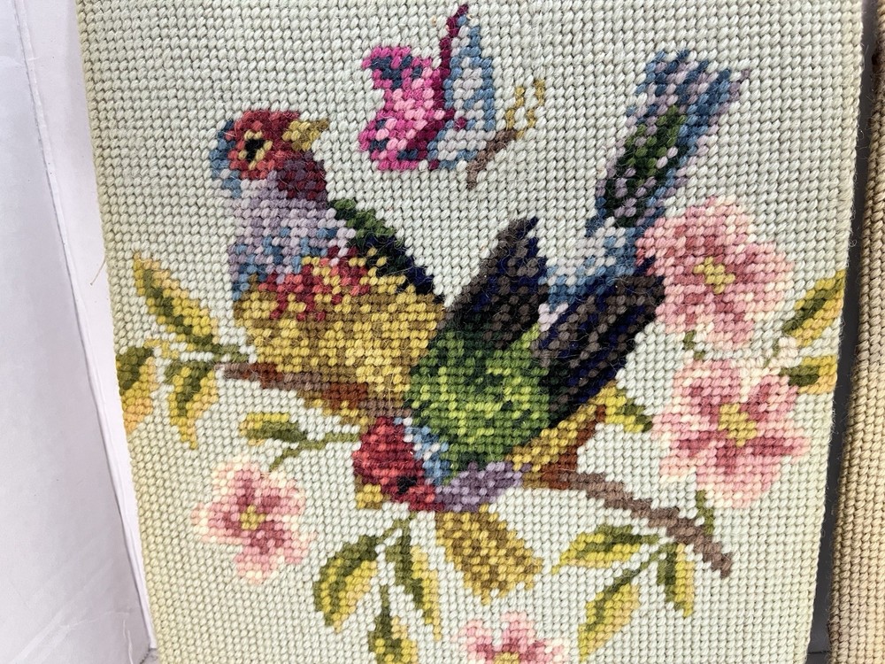 Set of 3 Vtg Handmade Needlepoint without frames