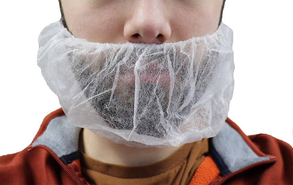 Disposable White Polypropylene Beard Cover 10 gsm, 24" Diameter, Single Loop
