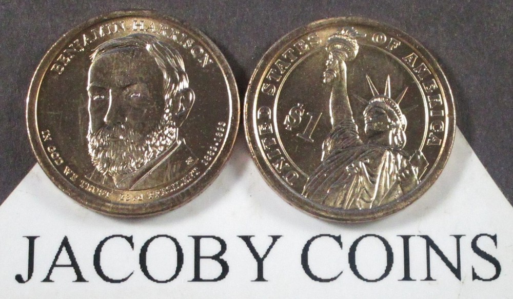 2012 P Benjamin Harrison Presidential Dollar From Mint Roll -Position B