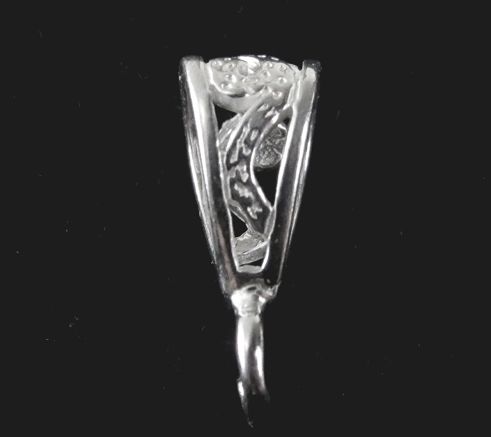 Bail Medium Sterling Silver Filigree Hook On Loop Inside Measures 8mm x 5.5mm