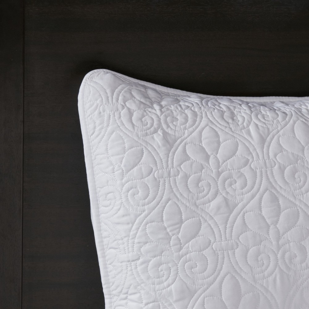 Reversible King Bedspread Set White Cotton 3 Piece Quilted Bedding Oversized
