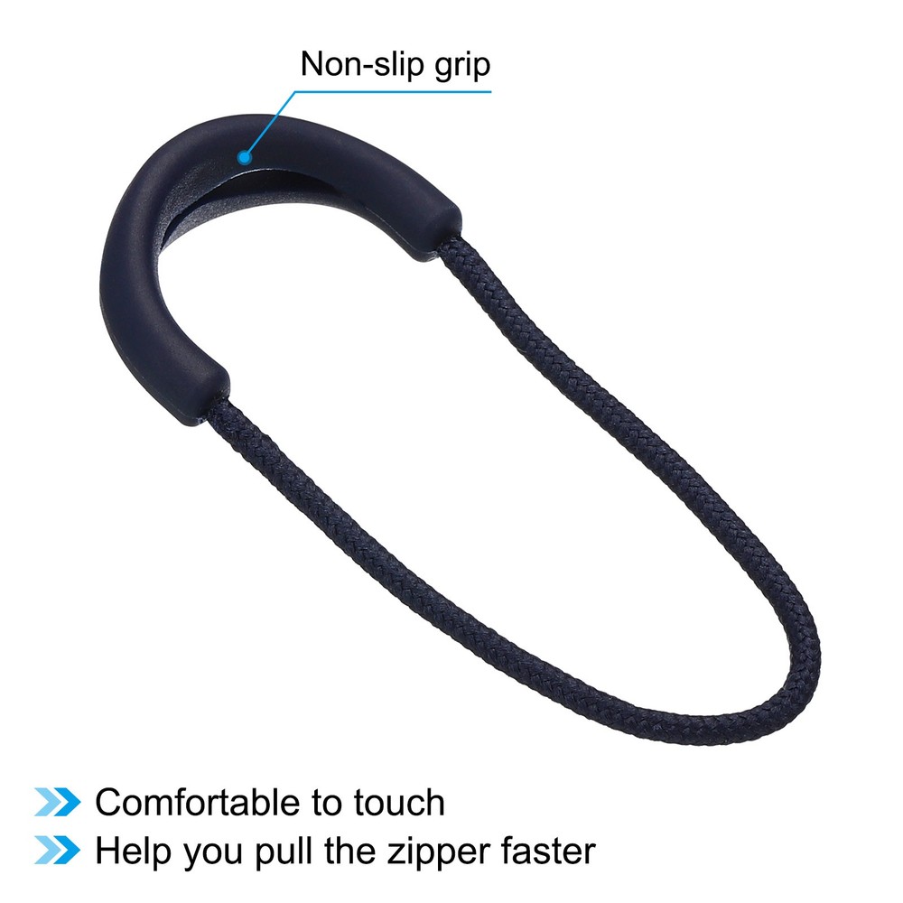 Zipper Pulls Replacement 10pcs Extension Cord Handle Tag Extender Dark Blue