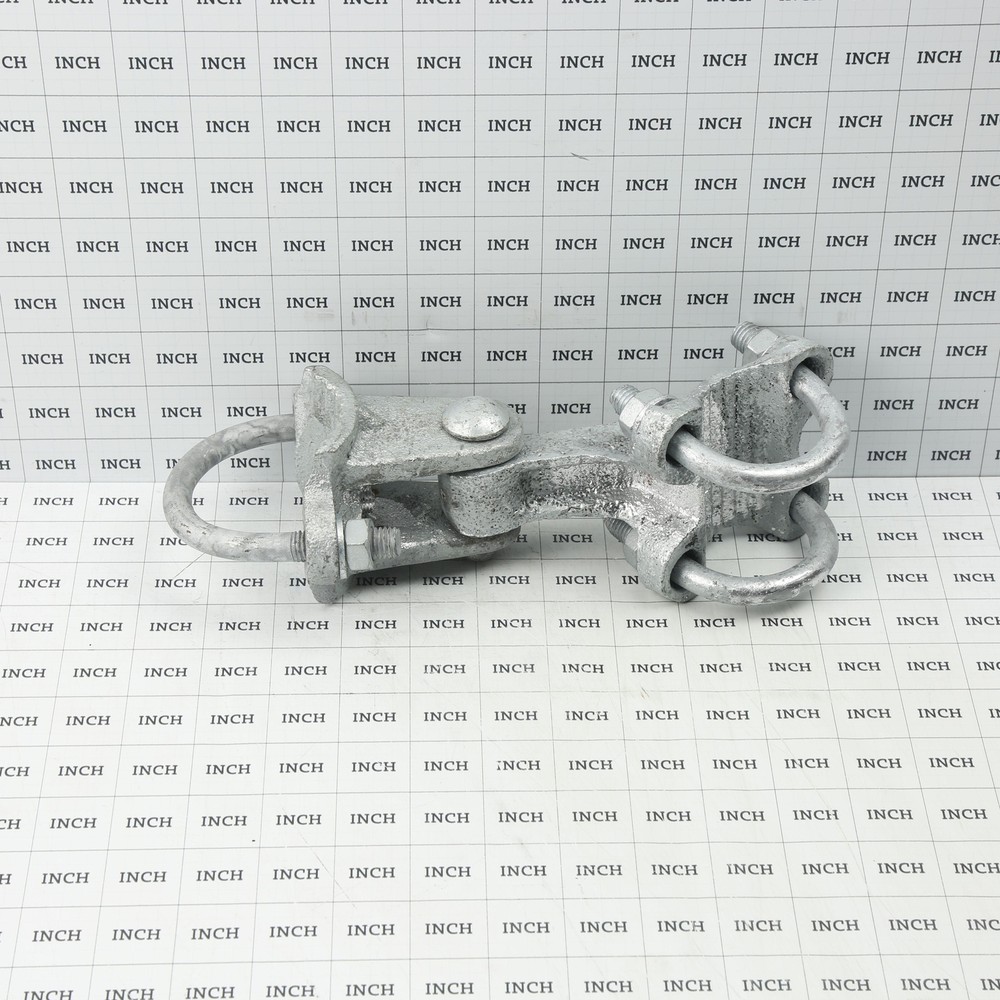Chain Link 2 1/2" [2 3/8" OD] Adjustable 180° Offset Arm Industrial Gate Hinge