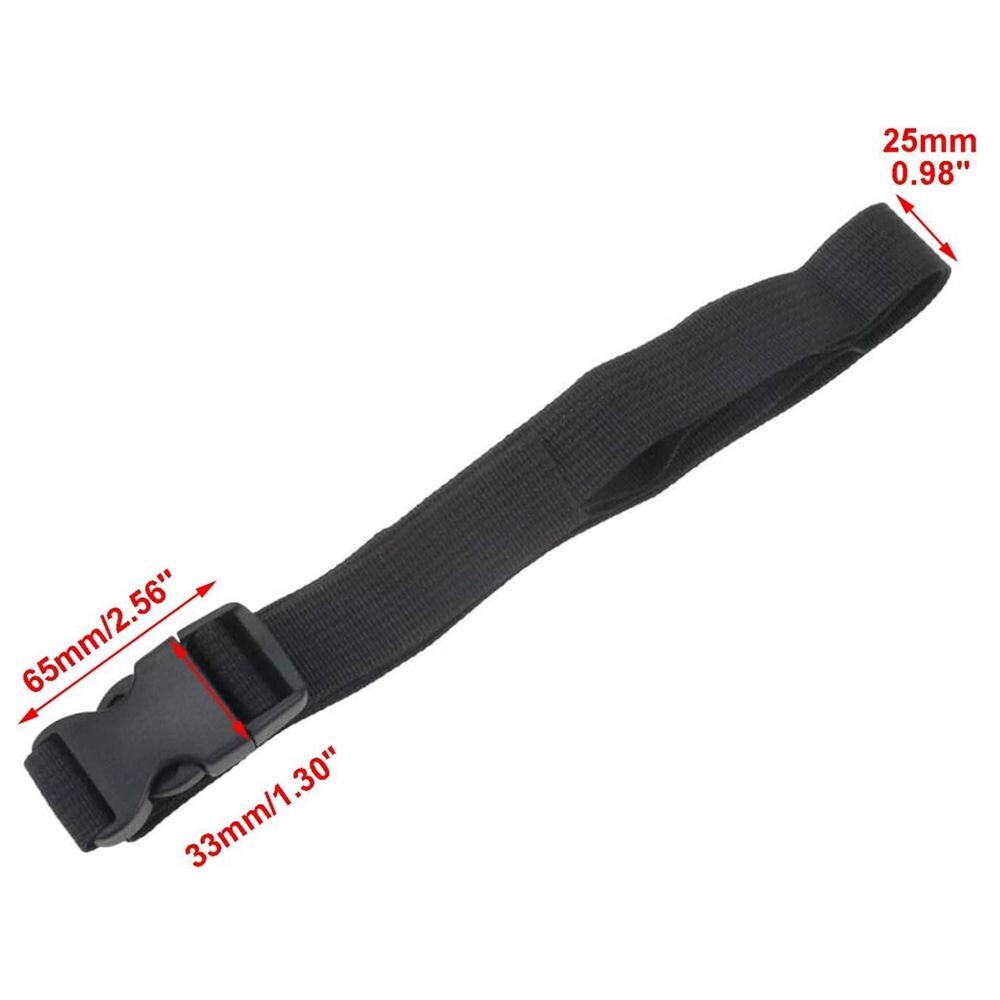 5Pcs Black Nylon Utility Strap 1" x 47" Quick-Release Adjustable Buckle C222