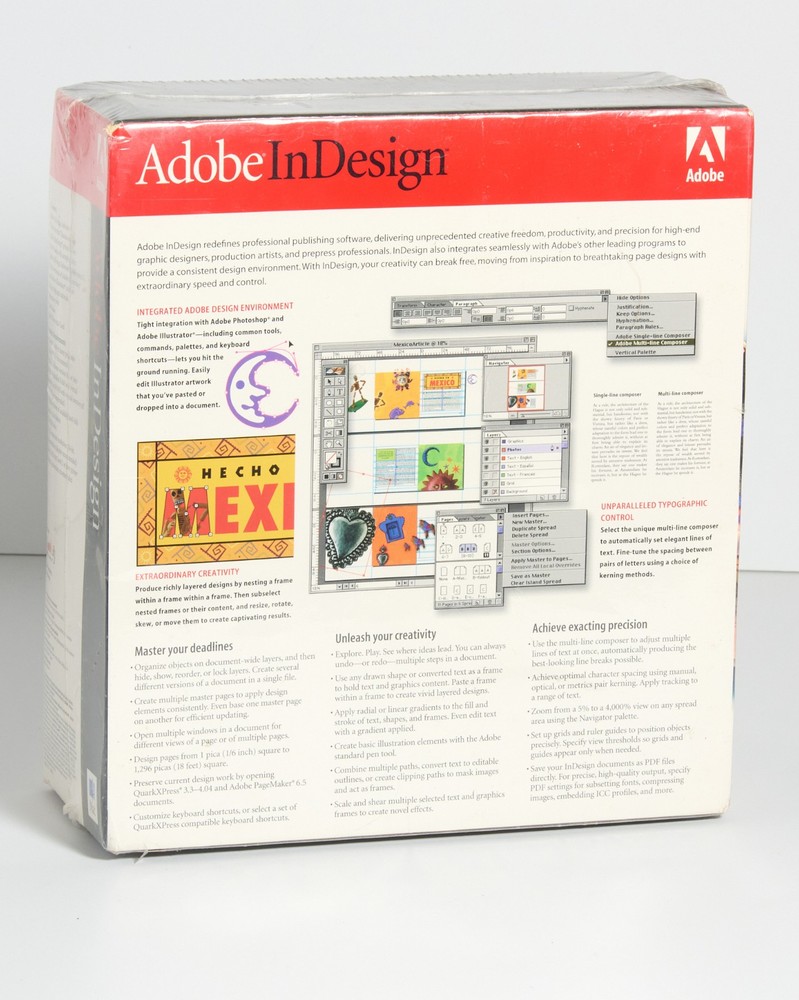 Adobe InDesign 1.0 for Mac New in Box Unopened Vintage Install CDs