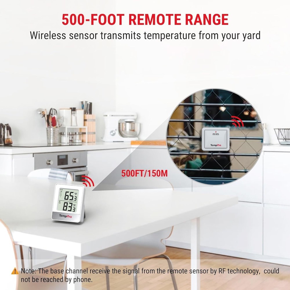 Versatile Indoor Outdoor Thermometer - Wireless, Rainproof & Multiple Sensors