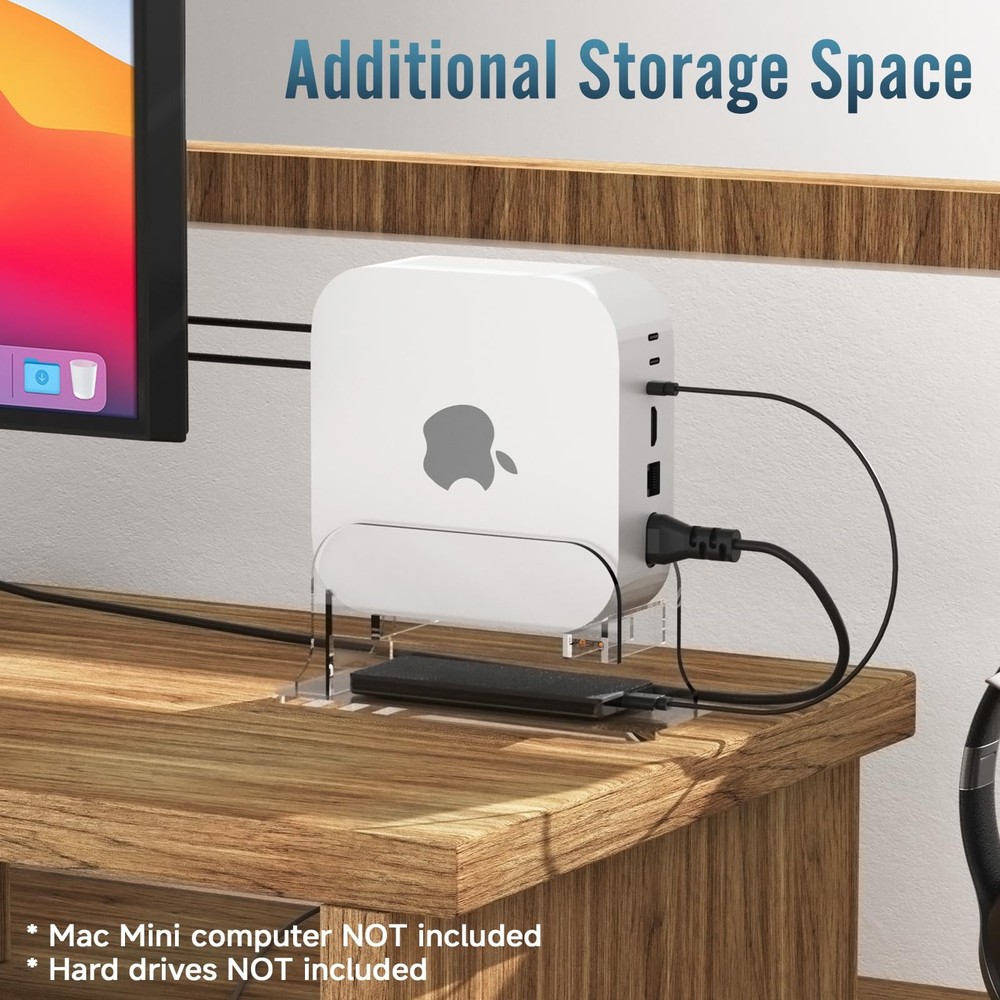 Clear Acrylic Vertical Desktop Stand for Mac mini M4/M4 Pro 2024, Mac mini M4...