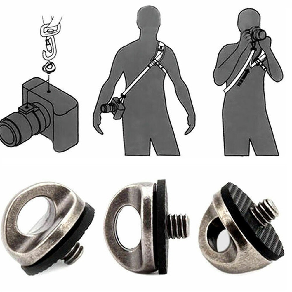 5pcs Universal Camera 1/4" Shoulder Strap Connection Buckle Fixing Screw Adapter