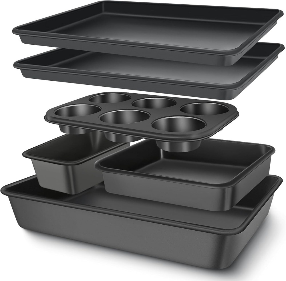 Baking Pans Set Nonstick Bakeware Sets Oven Pans Cooking 6 Pieces Baking Sheets